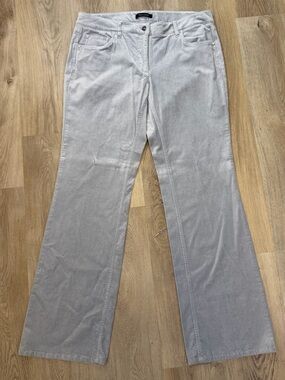 White House Black Market Light Gray Velvet Boot Leg Jeans